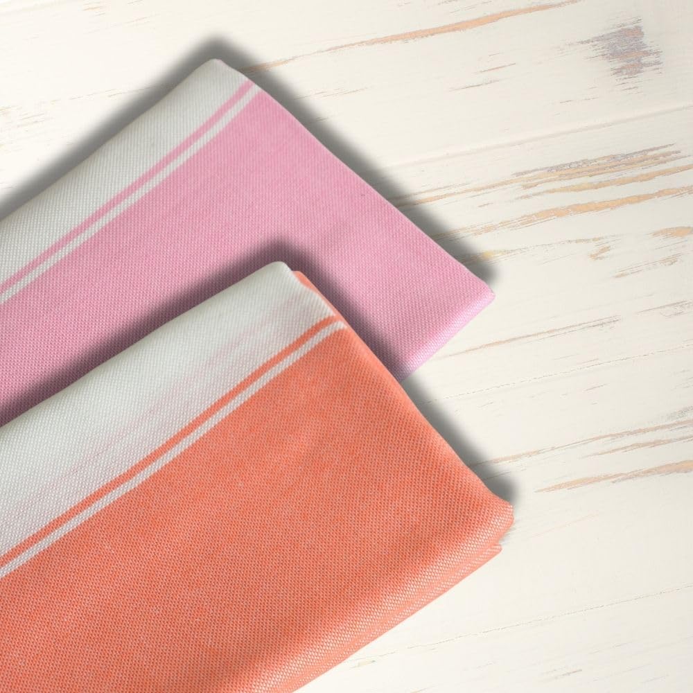 Aero Weav Ultra Lightweight Bamboo Bath Towel 200gsm | Compact, Portable & Less Than Skin-Friendly & Eco-Friendly Travel Towel (Baby Pink & Wannabe Orange)- Pack Of 2