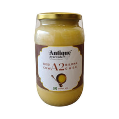 Natural Desi Cow A2 Bilona Ghee By Antique Ayurveda | Traditional Hand-Churned Desi Cow’S Ghee Support Healthy Skin & Hair | (1 Litre) 33.8 Ounce | Jar Pack