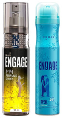 Engage M4 Perfume Spray For Men 120ml 4 Fl.oz. & Engage Spell Deodorant For Women 150ml 5 Fl.oz.