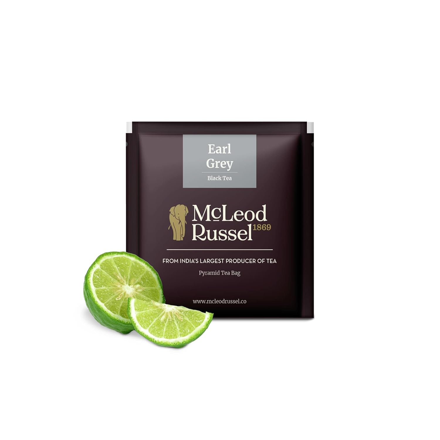 McLeod Russel 1869 Earl Grey Black Tea - 50 Pyramid Tea Bags | Blended With 100% Natural Bergamot Oil - Loose Leaf Black Orthodox | Brewed Hot Or Iced Tea - Low Caffeine