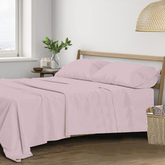 Plain Queen Size Double Bedsheet With 2 Pillow Covers (86 X 104 Inch, Cameo Rose) | Breathable & Skin-Friendly | Ideal For Hotel, Guest House, Bedroom