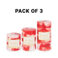 APPLE CINNAMON CHUNK FRAGRANCE CANDLE SET OF 3 | 3 *4 *6INCH EACH BEST GIFT SET