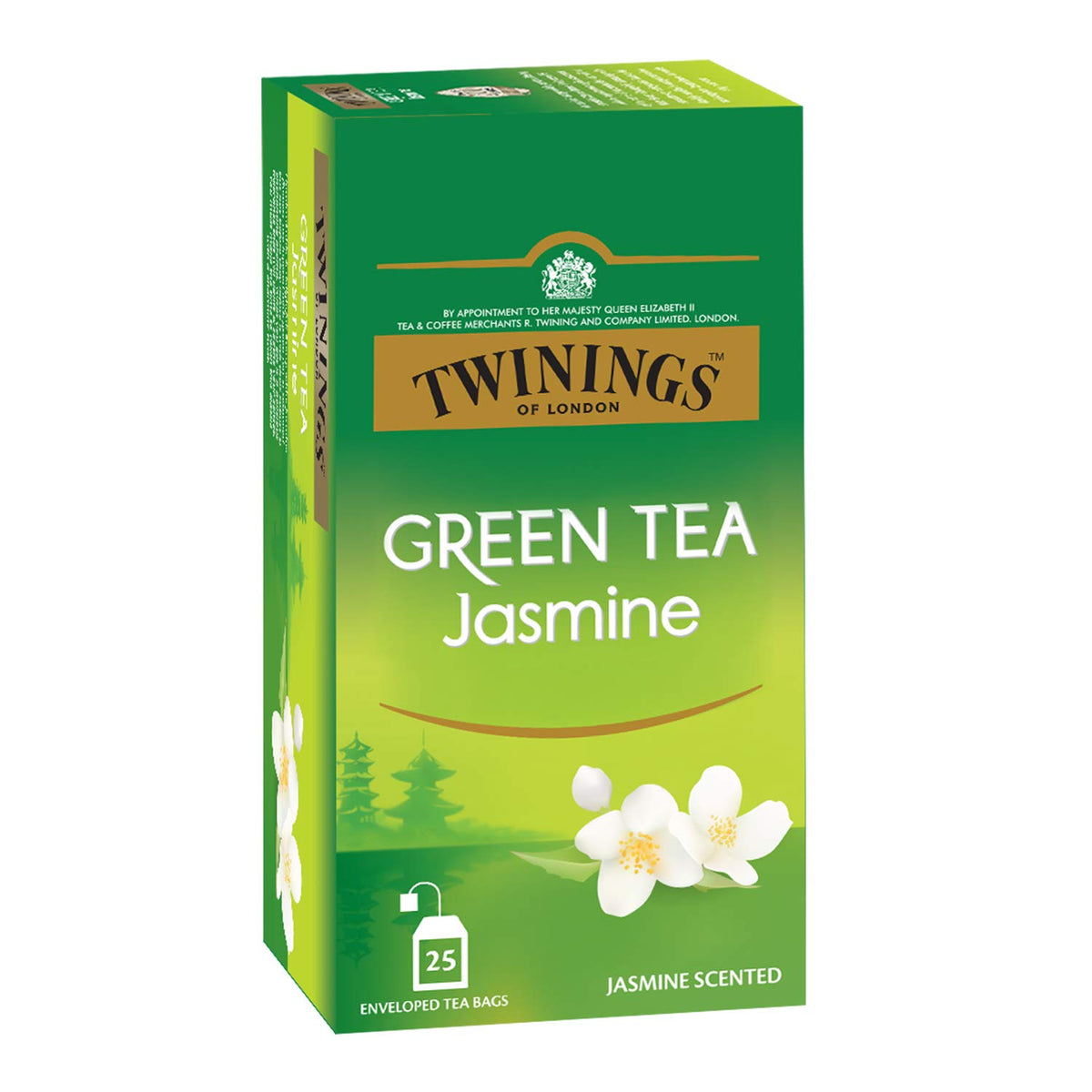 Twinings Jasmine Green Tea - 50gm, 1.7 Ounce, 25 Enveloped Tea Bags | Smooth & Floral Jasmine Scented Green Tea - Low Caffeine