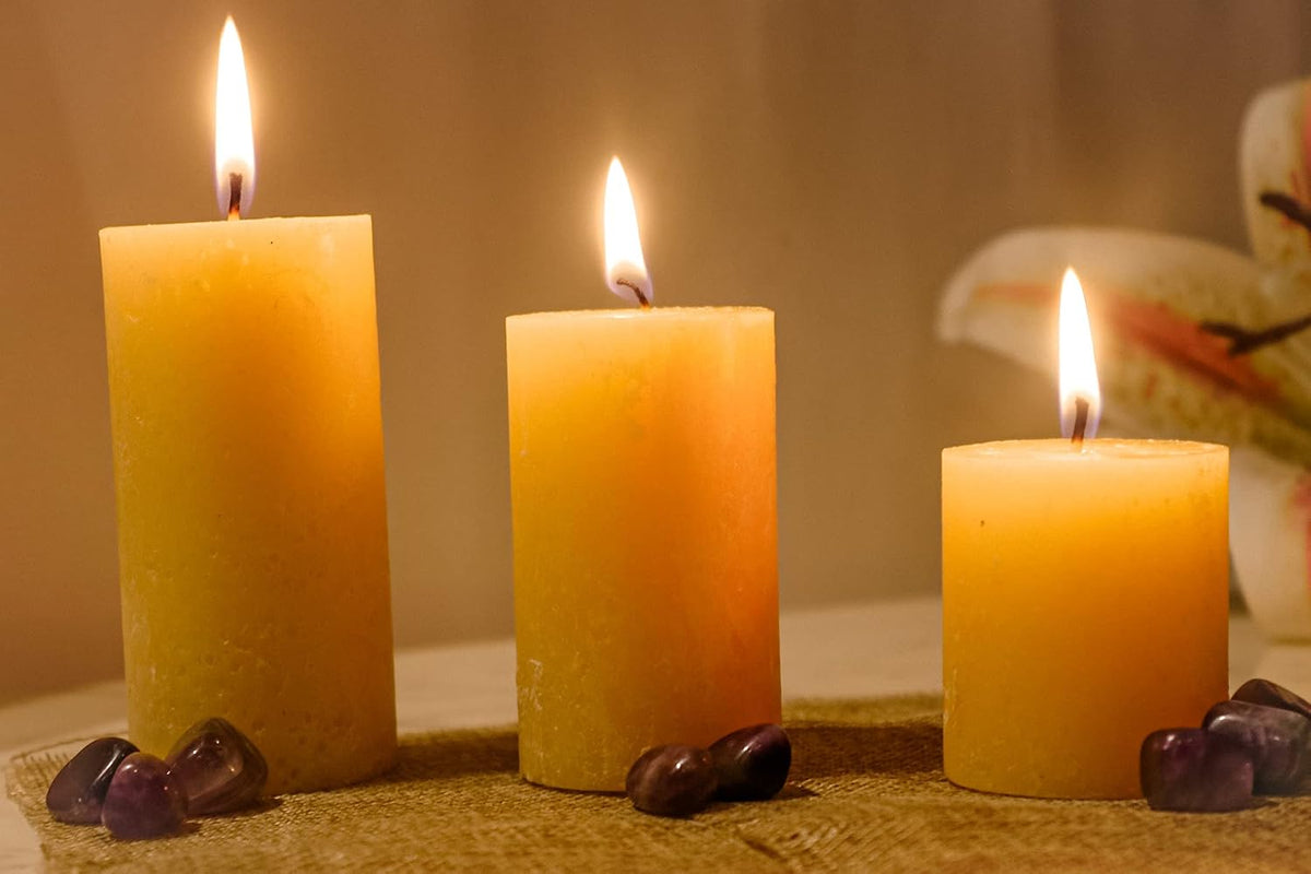 VANILLA FRAGRANCE PILLAR CANDLE | 2 INCH, 3 INCH, 4 INCH | GIFT SET OF 3