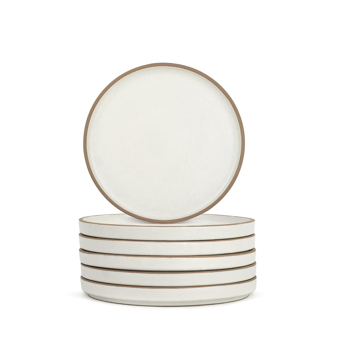 Quarter Plates Set Of 6, Off White Artisanal Series | Premium Stoneware Dessert Plates - Snacks Plates Set With Matte Finish | Snack Plate - Small Plates | Japandi Quarter Plates
