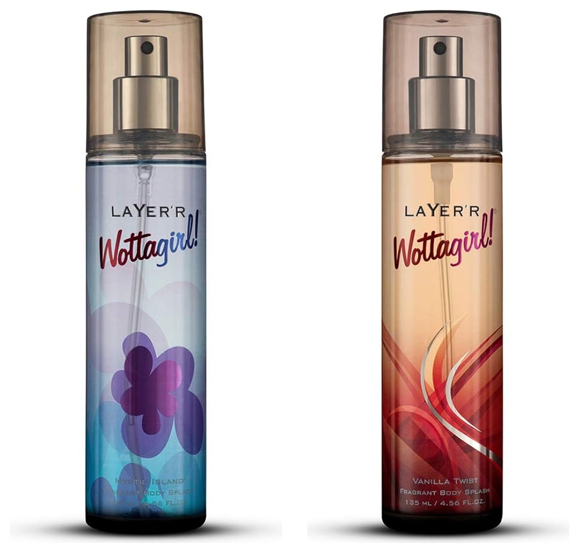 Layer'r Wottagirl Vanilla Twist + Mystic Island Fragrant Body Splash Each 135ml 4.56 Fl.oz. Combo Of 2