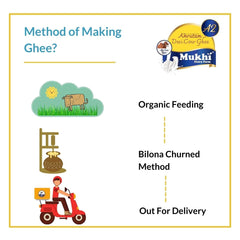Pure Mukhia A2 Desi Cow Ghee By Amrutam | High In Protein Fiber Healthy & Nutrients Pure Desi Ghee Good For Taste | 1 Litre (500ml * 2) 33.8 Ounce | Jar Pack