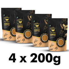 Tea Sense Ginger Masala Chai - Pack Of 4 X 200gm, 7.05 Ounce Each | Assam CTC, Dried Ginger, Black Pepper - Aromatic & Strong Flavor Chai Patti, High Caffeine | Spicy & Healthy Blend