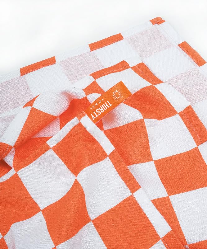 Thirsty Towel By Doctor Towels Bamboo Bath Towel 460 Gsm | Citrus Checkered Design | Herringbone Weave Fabric (Citrus Checkered)