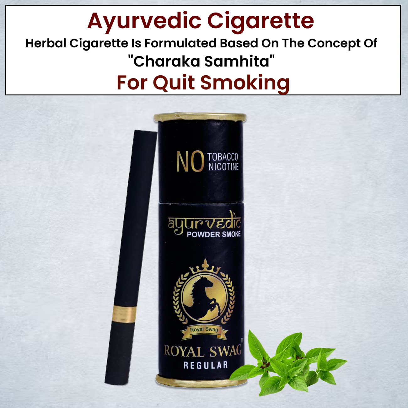 Royal Swag Ayurvedic Herbal Cigarettes 100% Tobacco & Nicotine Free Regular, Clove Flavour (10 Sticks Each) Smoking Cessation - | (Pack Of 20) Visit The Royal Swag Store