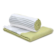 The Better Home Cotton Large Size Bath Towel 600 Gsm | Soft Towel For Men Women Anti-Odour High Absorbency Quick Dry Towel (Green) - 2 Pcs