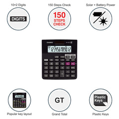 Casio Desktop Calculator & Casio MJ-12D 150 Steps Check & Correct Desktop Calculator | 12 Digit Display & 300 Steps Check & Correct Calculator
