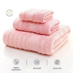 Mush Bamboo Luxurious 2 Bath + 2 Hand & 2 Face Towel 1800 Gsm | Ultra Soft, Absorbent & Antimicrobial Towel (Sky & Pink) -6 Piece