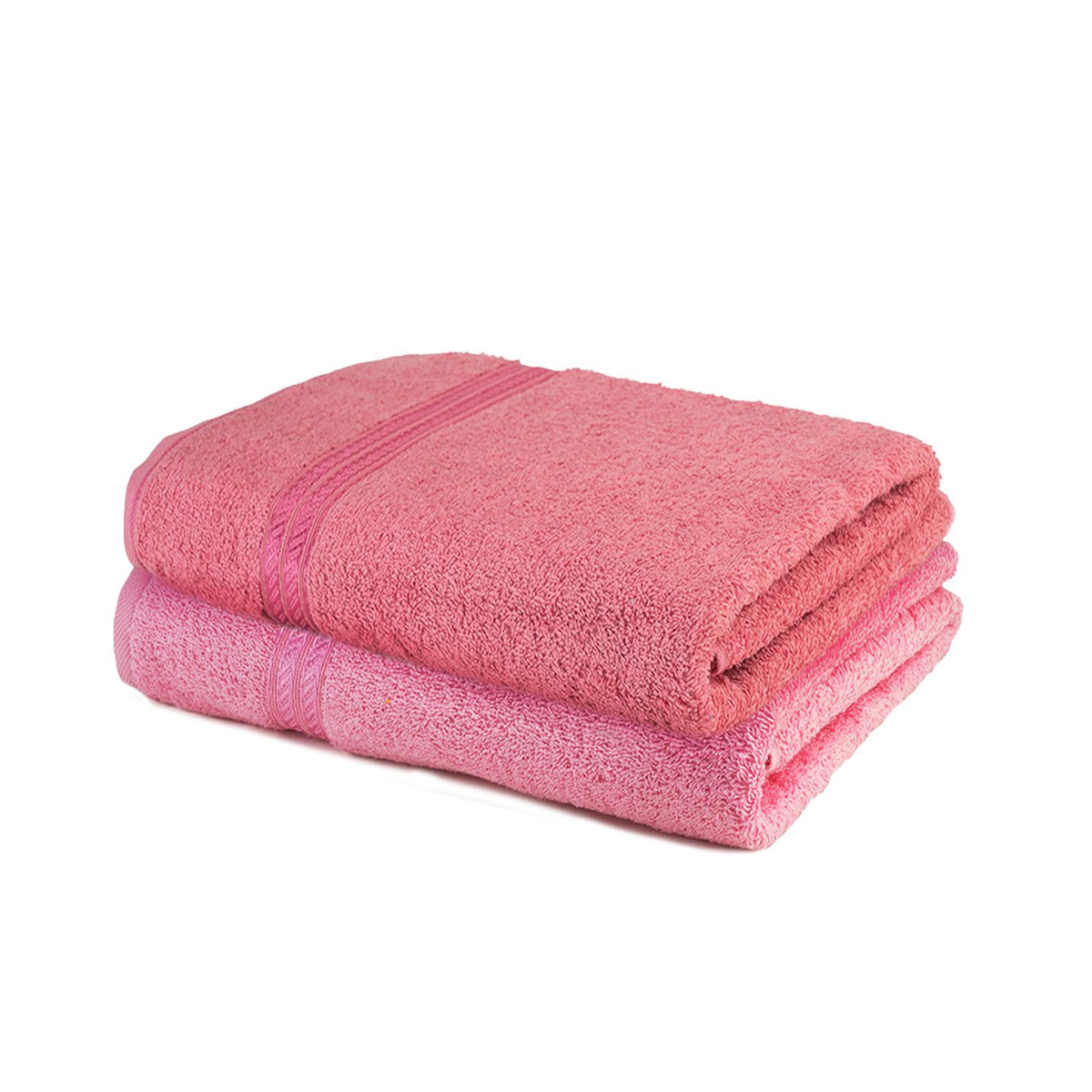 Comforic 100% Cotton Bath Towels 600 Gsm | Large Size Bath Towel For Men & Women Quick Dry, Super Soft & Absorbent Gym Towel, Travel Towel (Baby Pink & Rose Pink)- Pack Of 2
