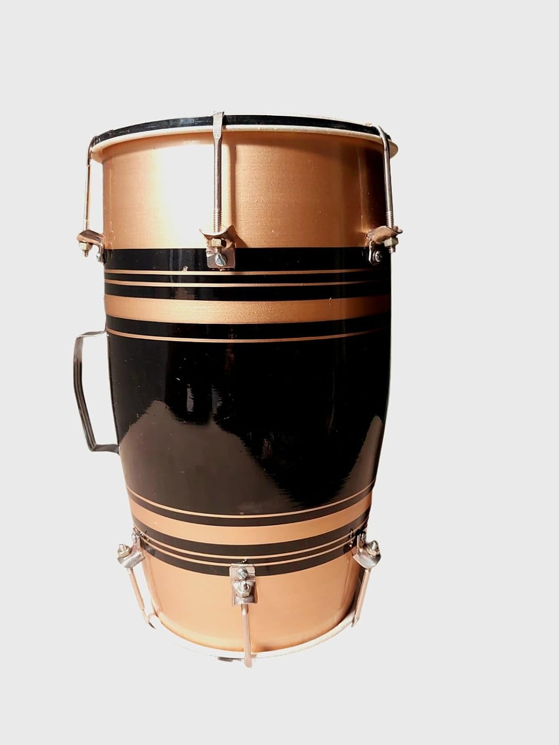 Musical Instrument Baby Dholak Drum Nuts & Bolt - Brown | Perfectly Symmetric Round Dholak - Dholak For Festival, Wedding, Satsang | Very Easy To Tune