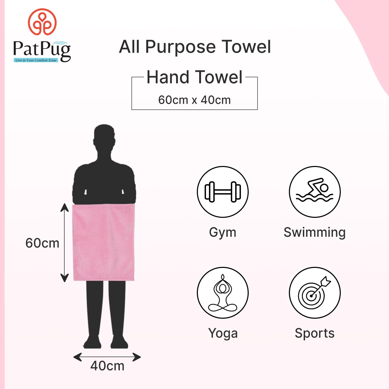 Patpug Ultra Soft Microfiber Hand Towel 400 | Comfortable, Fade Resistant, Highly Absorbent, Quick Drying Towel (Purple) - 2 Piece