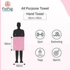 Patpug Ultra Soft Microfiber Hand Towel 400 | Comfortable, Fade Resistant, Highly Absorbent, Quick Drying Towel (Purple) - 2 Piece