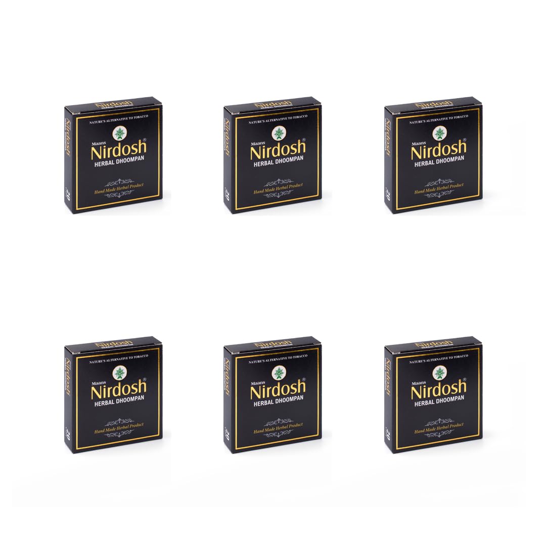 Herbal Dhoompan Sticks (Without Filter) - Pack Of 6X 20 Beedi | Handmade Herbal Product - Clove Mint Flavored Beedi