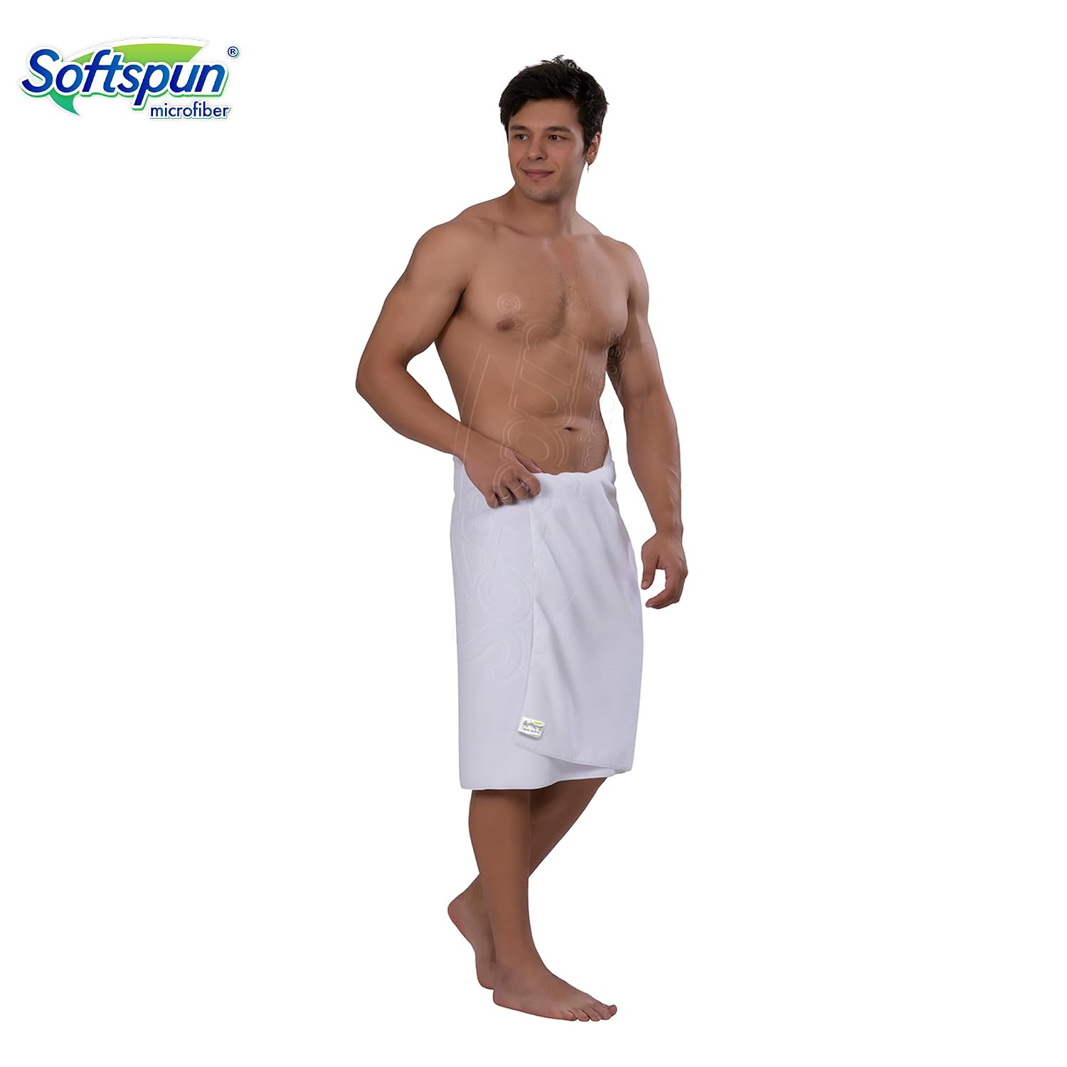 Softspun Microfiber Bath And Hair Care Towel Towel 221 Gsm | Soft & Comfortable, Large Multi-Purpose Highly Absorbent (White)
