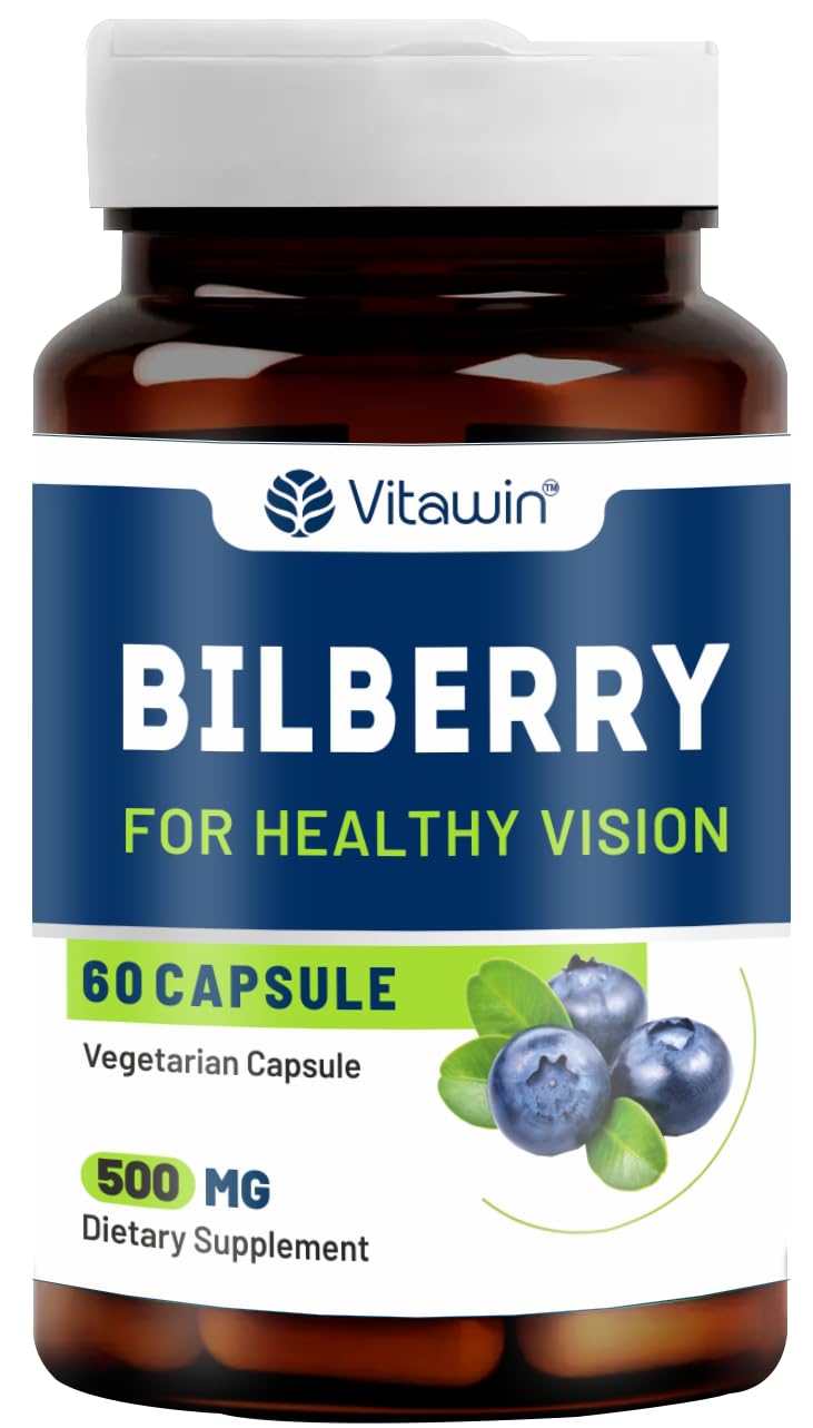 Vitawin Eye Care & Healthy Vision Capsules, Ultimate Health & Nutrition Supplements, 500 Mg | Bilberry , 60 Veg Capsules 100gm 0.2lbs