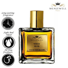 Menjewell White Musk Eau De Parfum 100ml 3.4 Fl.oz. Unisex Fragrance | Long Lasting