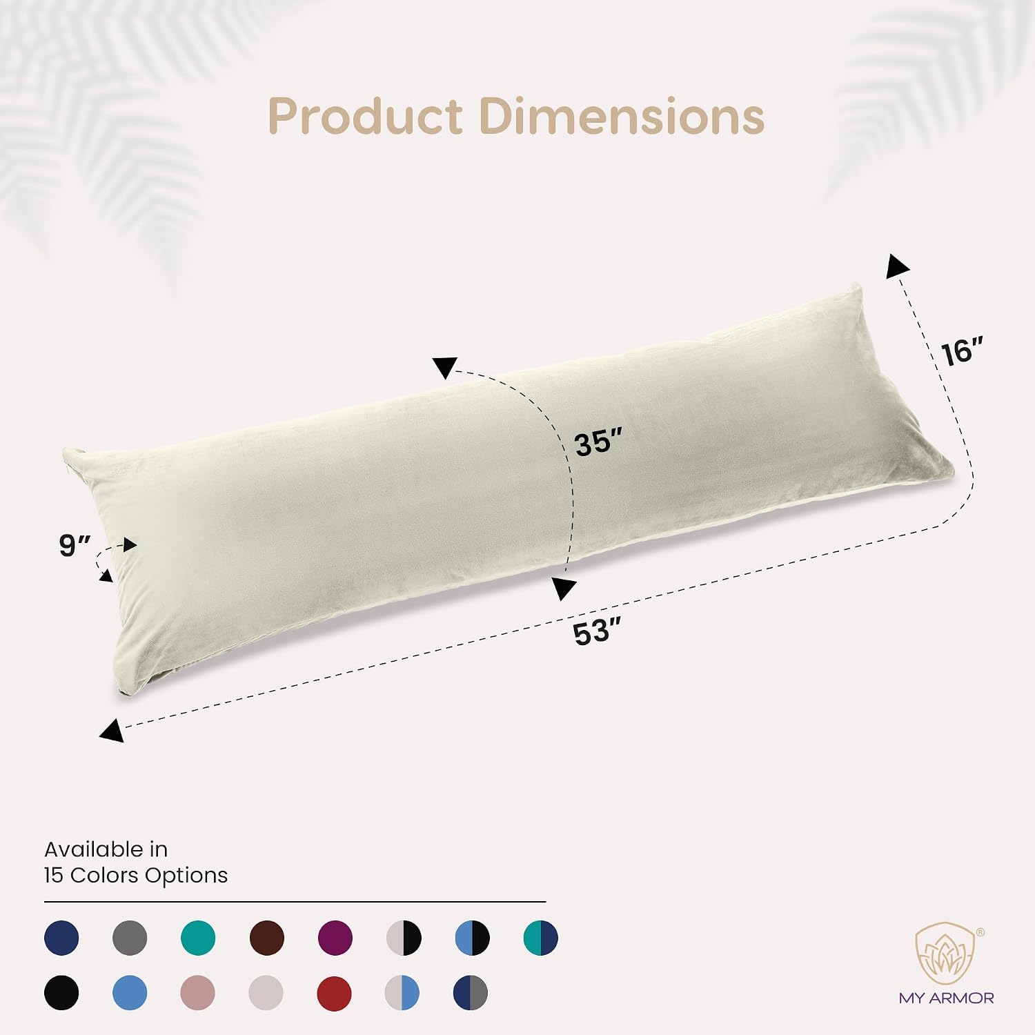Microfiber Body Side Pillow For Sleeping For Pregnancy, Cream - 53 X16 Inch | Long Cuddle Pillow For Hugging, Relaxing, Washable, Premium Velvet Outer Cover With Zip, Adjustable Pillow