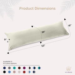 Microfiber Body Side Pillow For Sleeping For Pregnancy, Black & Cream - 53 X16 Inches | Long Cuddle Pillow For Hugging, Relaxing, Washable, Premium Velvet Outer Cover With Zip, Adjustable