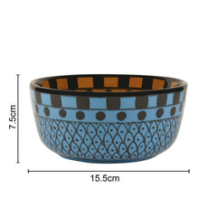 Hand Painted Ceramic Serving Bowl - 800ml, Blue | Salad Bowl - Ceramic Vegetable Serving Bowl - Beautiful Katora