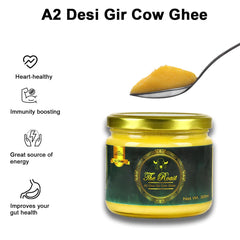 Pure A2 Desi Gir Cow Ghee By The Roast | Highly Nutritious & Healthy Desi Ghee Good For Bones Health | (500ml) 16.9 Ounce | Jar Pack