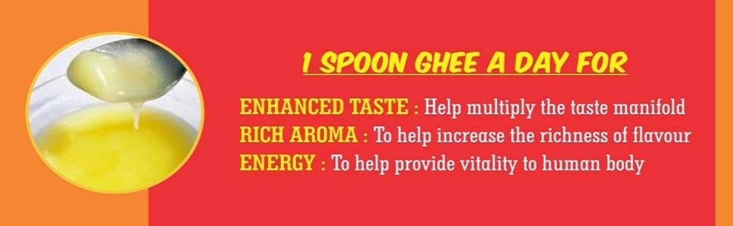 Organic Pure Desi Cow Ghee By Wawa | Good Source Of Protein Fiber & Vitamin A Healthy Desi Ghee Perfect For Laddus | 1 Litre (500ml * 2) 33.8 Ounce | Box Pack