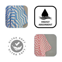 Cotton Bolls Textiles Microfiber Bath Towels 280 Gsm | Soft Coral Fleece Towel With Hook Quick Dry Super Absorbent Bath Towel For Men & Women (Zig-Zag Brown)