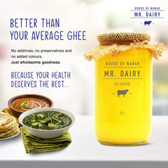 100% Natural A2 Milk Sahiwal Cow Ghee By Mr. Dairy | Rich In Vitamin A & Healthy Nutrients Desi Ghee Perfect For Halwa | (1 Litre) 33.8 Ounce | Jar Pack