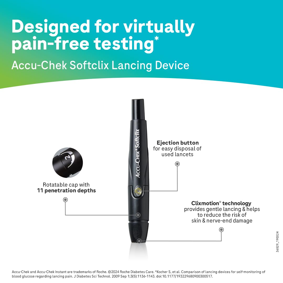 Accu-Chek Instant S Blood Glucose Glucometer Kit with Vial of (10 Strips) 10 Lancets and a Lancing device FREE for Accurate Blood Sugar Testing