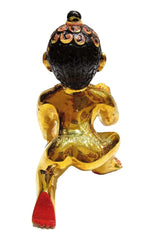 Laddu Gopal Brass Murti, Bal Gopal Ji, Hand Paint Idol, Gold, Brass, Size No.1, For Daily Pooja & Janmashtami Festival, All Occasion, God Statue