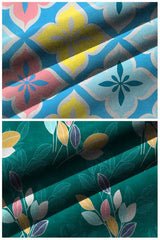 Printed Bedsheets Combo Pack Of 2 Single Bedsheet With 2 Pillow Cover | 58 X 88 Inches, Dark Green & Multicolor | Super Soft Premium Brushed Glace Cotton Bedsheet, Breathable & Wrinkle Free