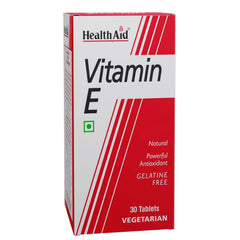 Healthaid Vitamin E Antioxidant, Brain, Eyes, Healthy Skin, Heart, Immunity | 30 Vegetarian Tablets , 50gm 0.1lbs