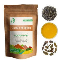 Gopaldhara Darjeeling Tea First Flush Tea Sample Pouches - Pack Of 6 Teas X 10gm, 0.35 Ounce Each | First Flush Low Caffeine Loose Leaves