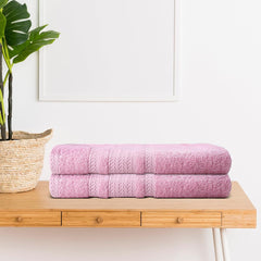 Hampton Home Linens Cotton Hand Towel 800 Gsm | Soft, Absorbent & Quick-Dry Towels Durable & Luxurious Bathroom Towels - Pink & Blue (Pack Of 4)