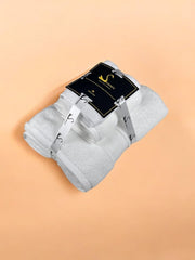 Senses By Riba Cotton Towel Bath, Hand & Wash 930 Gsm | Super Soft, Absorbent, Lightweight, Antimicrobial, Low Linting | Pack Of 3 (White)