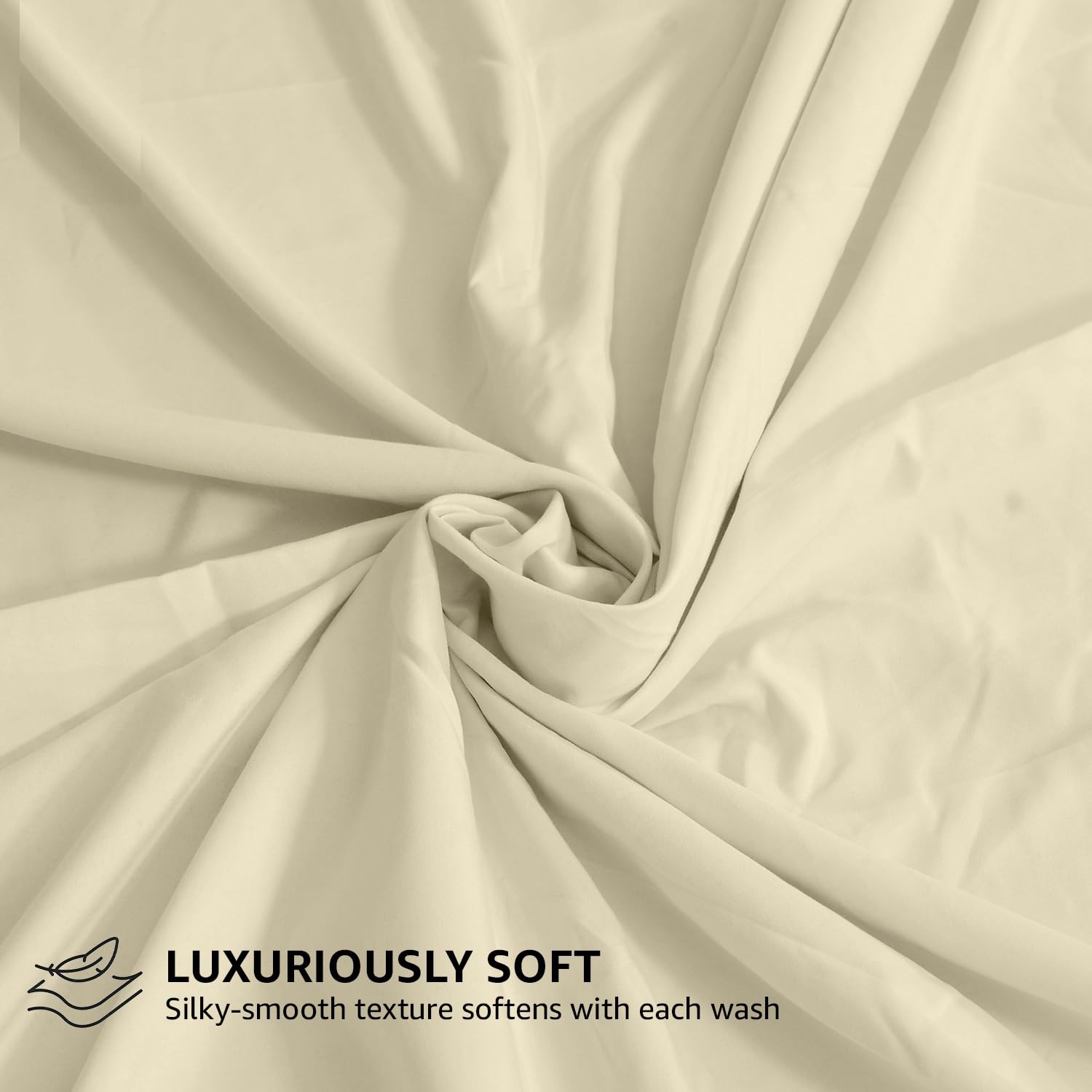 1 Bedsheet For Full Size With 2 Pillow Cover - 90 X 100 Inches, Ivory | Ideal For All Season Comfortable Bedsheet | 1800 Thread Count