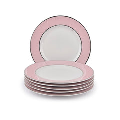 Pink Ceramic Bloom Quarter Plate Set Of 6 | Multipurpose Serving Plate - Premium Serve Ware, Dinnerware & Tableware