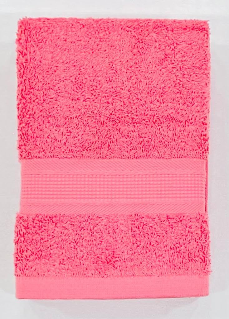 Bombay Dyeing Plain Santino 500 Gsm Cotton Hand Towel Set - Rose (2 Piece)