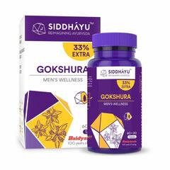 Siddhayu Gokshura Tablet Men's Wellness, Tribulus Enhances Immunity Boosting & Strength | 60 + 20 Tablets, 100gm 0.2lbs Each Pack Of 2