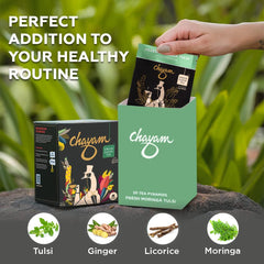 Chayam Detox & Immunity Tea Combo Pack Of 2 X 20 Tea Bags - Spiced Turmeric + Fresh Moringa Tulsi Tea | Rich In Antioxidants, Low Caffeine, Gluten Free