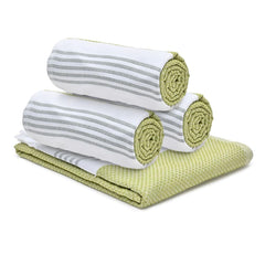 The Better Home Cotton Large Size Bath Towel 1200 Gsm | Soft Towel For Men Women Anti-Odour High Absorbency Quick Dry Towel (Green) - 4 Pcs