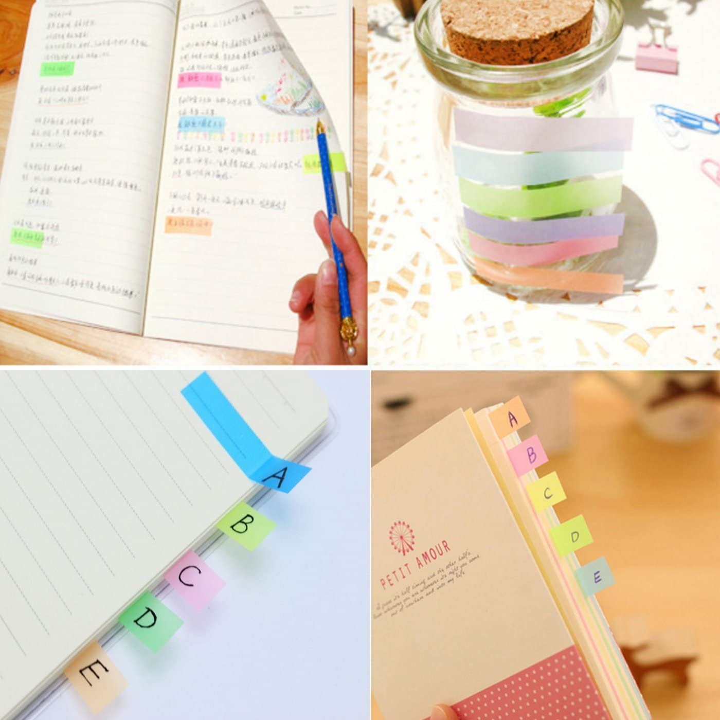 Plastic Flags Index Tabs Sticky Notes, Page Marker Bookmarks Text Highlighter Strips - 85 Piece