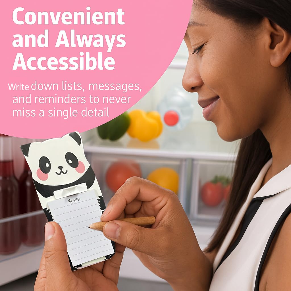 Magnetic Fridge Memo Notepad With Pencils Inserted For Notes, Cute Animal Memo Pad, Pack Of 3