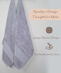 Rangoli Soft Absorbent Durable Towels Earthly Egyption Cotton Plush Luxurious Large Size Bath Towel 1000 Gsm (Grey)- Pack Of 3