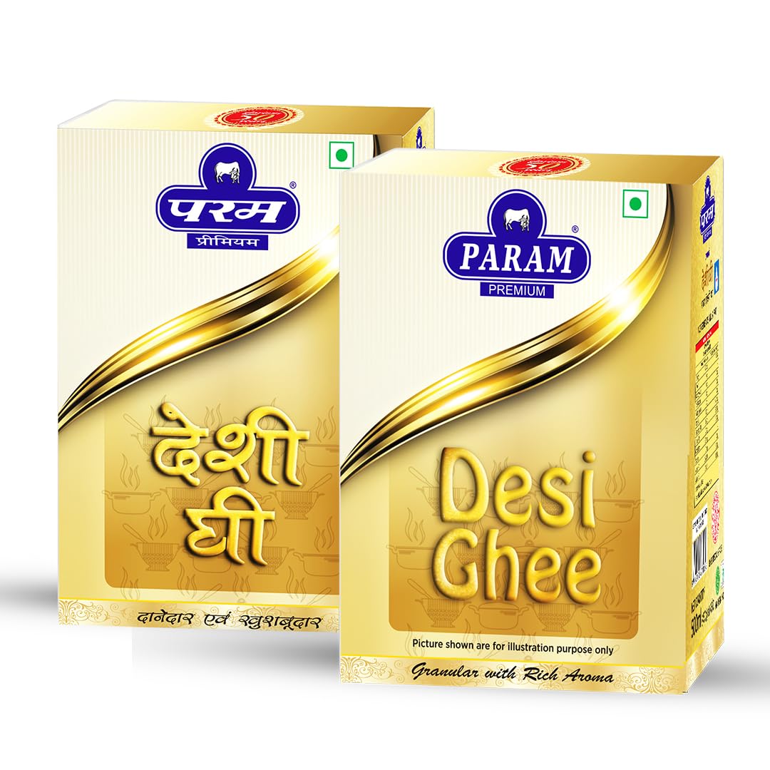 100% Pure Desi Ghee By Param Premium | Naturally Desi Ghee With Rich Aroma For Better Digestion & Immunity Good For Improves Hair Health | 2 Litre (1 Litr * 2) 67.6 Ounce | Box Pack