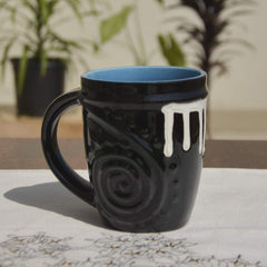 Black Ceramic Coffee Mugs Set Of 2 - 300ml Each | Milk Mug - Coffee Cups & Mugs